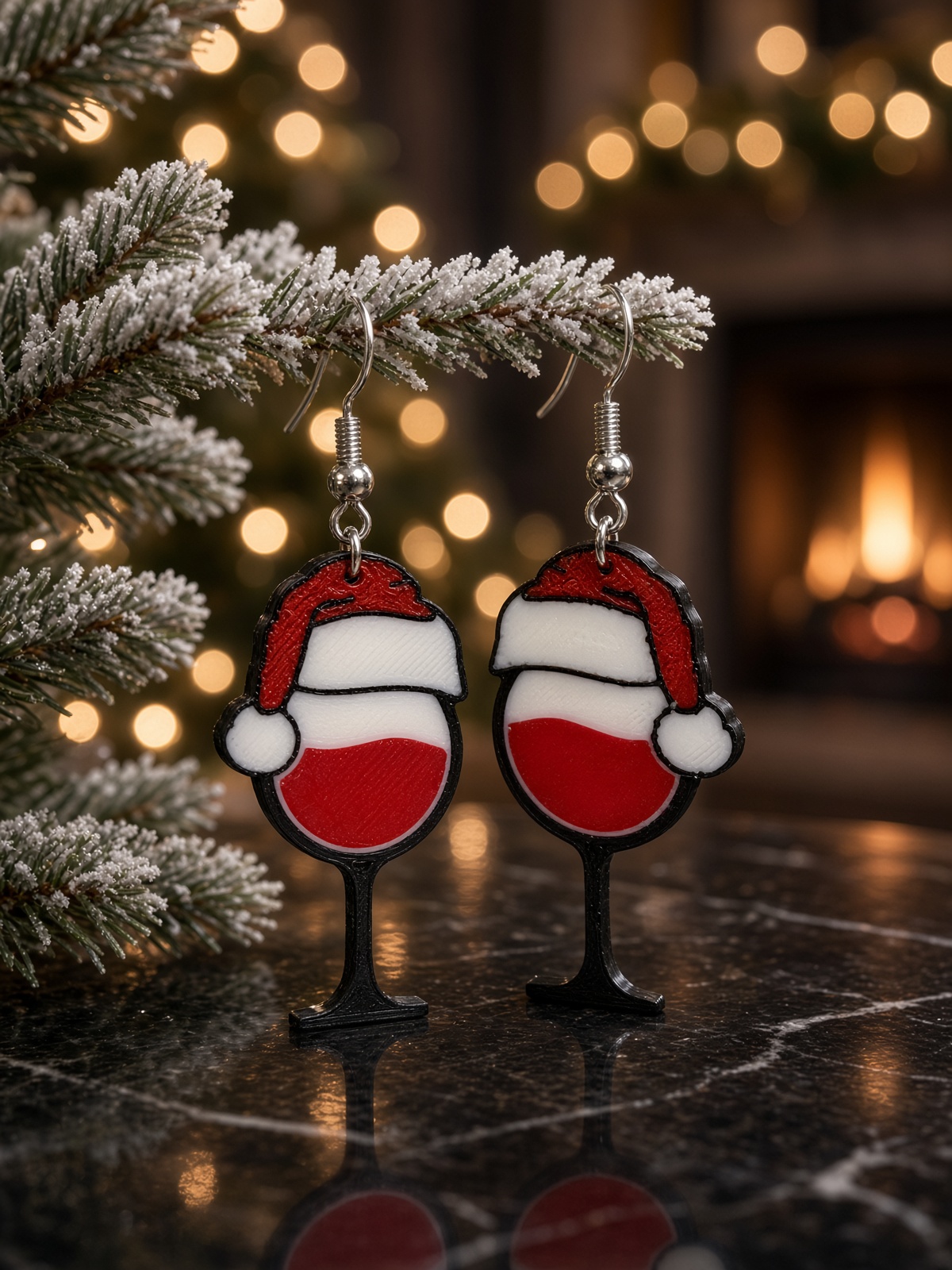 Christmas wine glasses